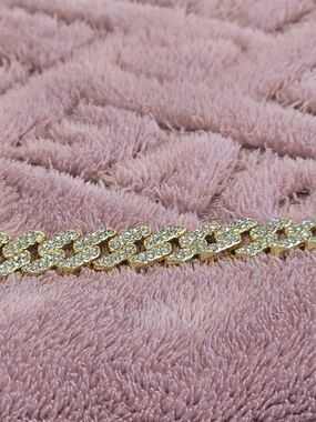 Gold-Tone Pave Cuban Link Bracelet - Women's Jewelry